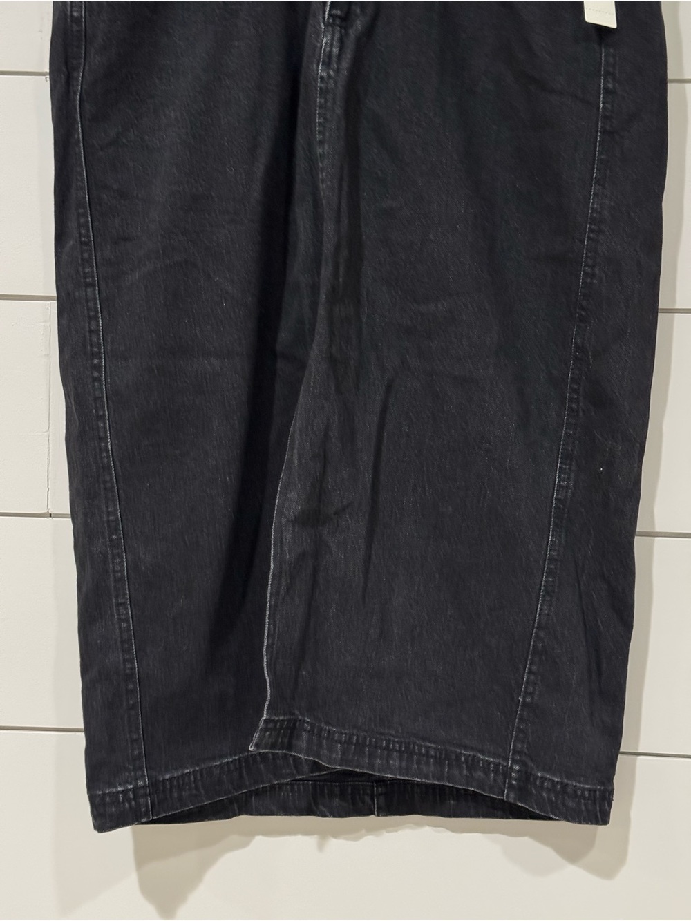 NEW Anthropologie Arden Double-Waist Black Denim Midi Skirt by Pilcro Size 14 - Picture 8 of 13